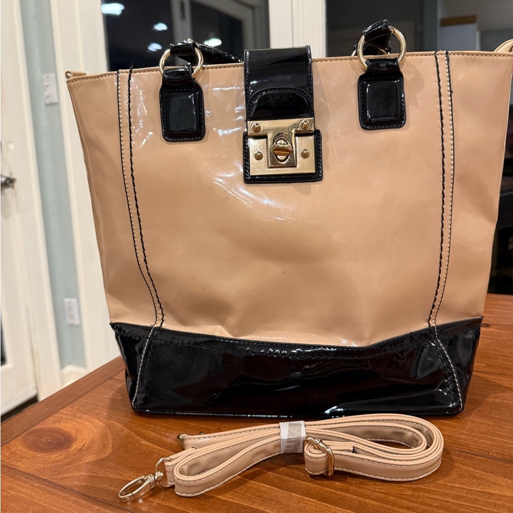 Aldo Beige and Black Tote Bag